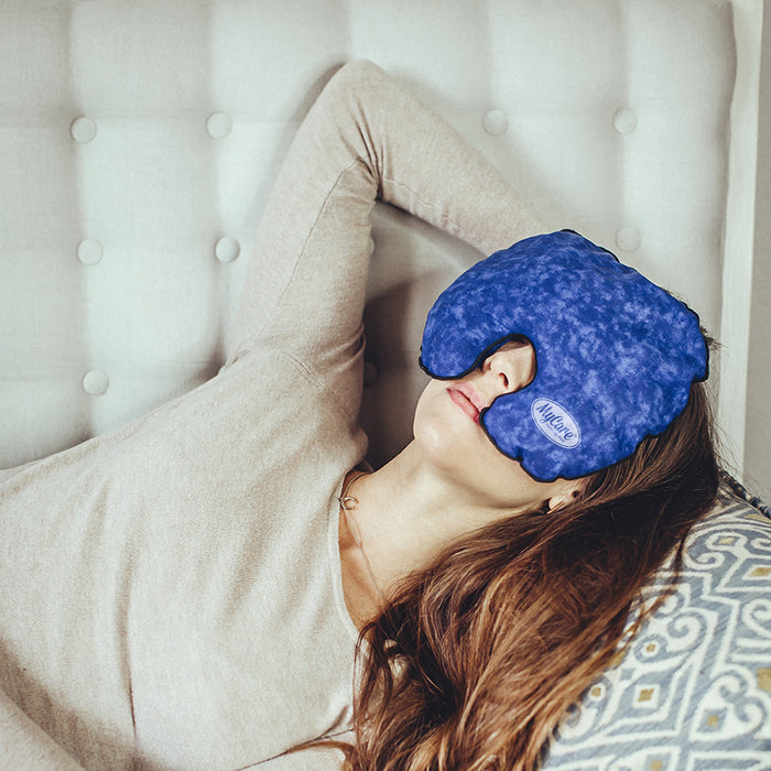 MyCare Hot Compress Face Mask blue lifestyle side view